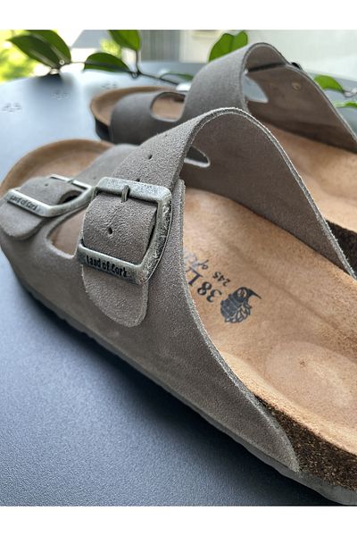 Land of Cork Papuci din piele naturală cu talpă din plută naturală Albus