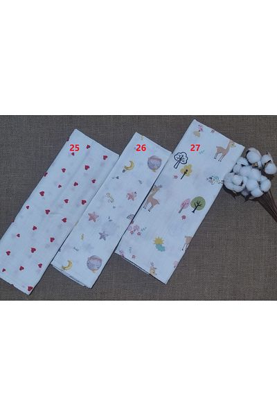 Alpıno Newborn, 100% Cotton 85cm X 85cm Multi-Purpose Muslin Blanket, Baby Blanket, Muslin Cloth (3 Pcs)