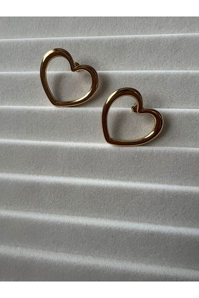 Goche Bijuteri Heart Steel Earrings
