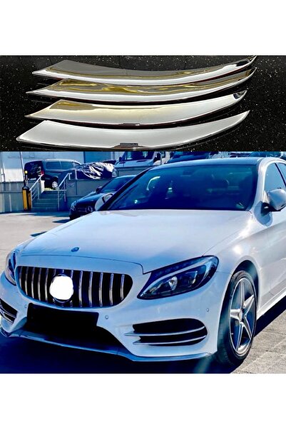 Store Mercedes W205 Ön Tampon Krom Bıçaklar Sadece Amg Paket Için Uyumlu 2014-2018