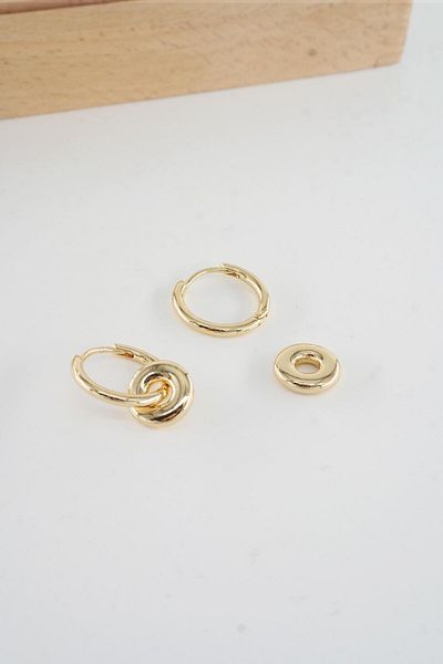 By Zeyna Aksesuar Women's Vip Series 316 L Steel Antiallergic 2.5cm Oval Model Earrings