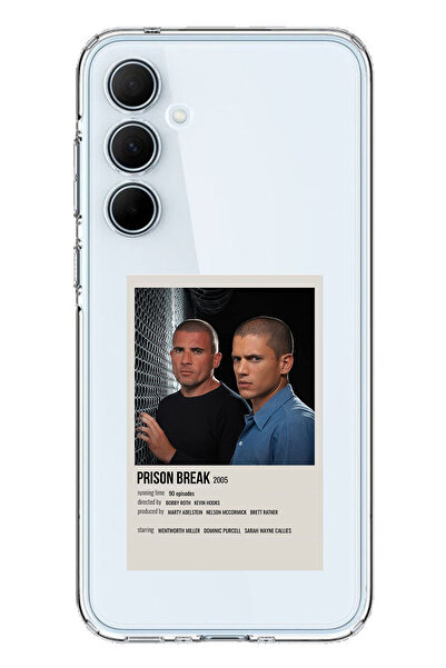 TechTree SAMSUNG Galaxy A35 Uyumlu Prison Break Tasarımlı Şeffaf Silikon Kılıf