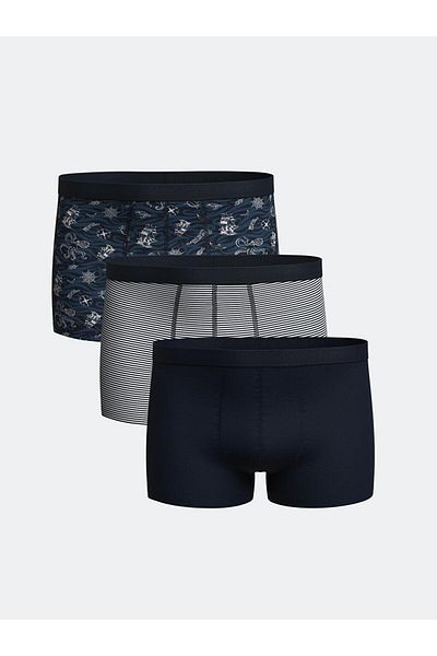 LC Waikiki Standard Fit Cotton Flexible Ανδρικό Boxer 3 τεμαχίων