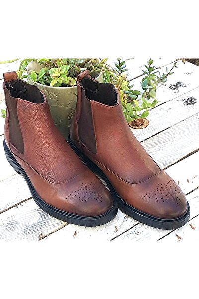 MARCOMEN 16163 Erkek Hakiki Deri Klasik Chelsea Bot