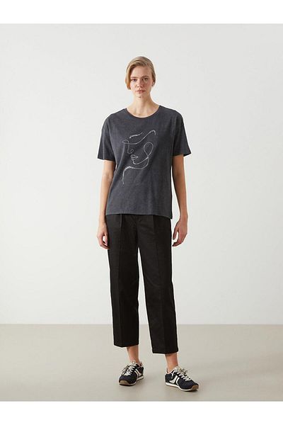 LC Waikiki Lcw Vision Crew Neck Rhinestone Women's T-Shirt