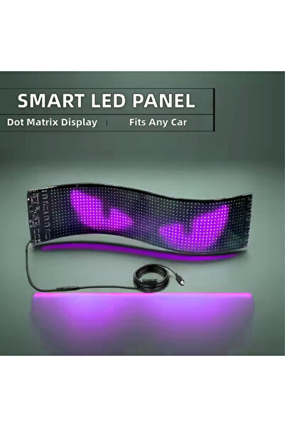 WASHA 90 Cm Matrix Led Panel Cama Yapışan Yazı Yazan Telefon Kontrollü Led Ek...