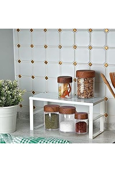 ebadi Kitchen or Bathroom Shelf with Metal Legs, Countertop Organizer, Cabinet Shelf Organizer,
