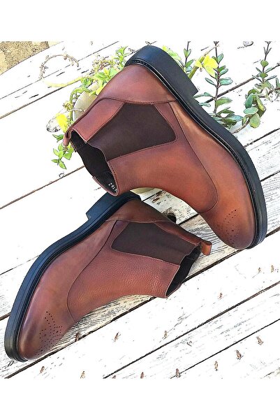 MARCOMEN 16163 Erkek Hakiki Deri Klasik Chelsea Bot