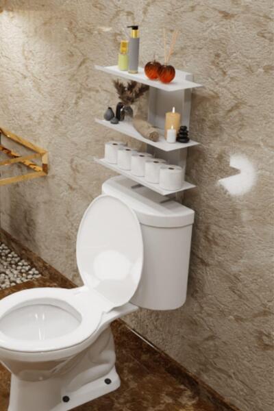 risingmaber Beyaz Klozet Üstü Raf, Organizer Tuvalet Kağıtlık ve WC Tuvalet Banyo Düzenleyici MT116B