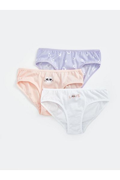LC Waikiki LCW Kids Printed Girl's Panties 3-Piece