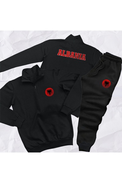 SARI Албанія Албанія Напівкомбінезон на блискавці верх-низ 2 нитки Вовняний флісовий костюм з пряжі