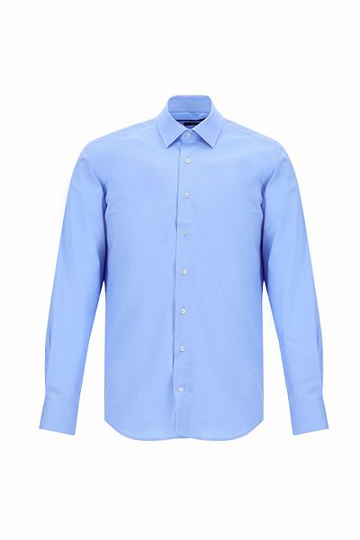 Abdullah Kiğılı Patterned Slim Fit Cotton Shirt - Long Sleeve, Classic Cut