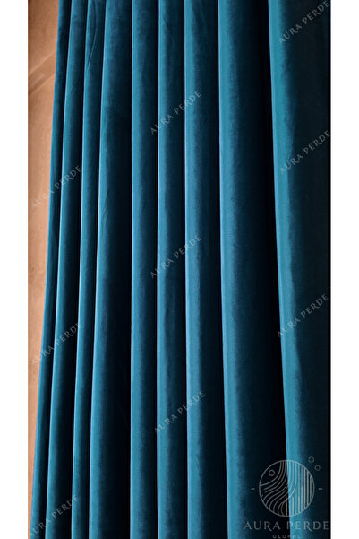 Fluiana Gerçek Kadifeden Fon Perde-S Pileli Üst Kalite Dikim Ve Kumaş- Okyanu...