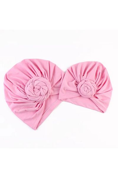 OEM Mother-child turban set with tassels, pink