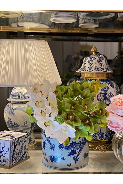 Dekordan House Yapay Islak Dokulu 10 Çiçekli Singapur Orkide (75cm)