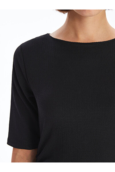 LC Waikiki Γυναικείο φόρεμα με λαιμόκοψη με υφή LCW