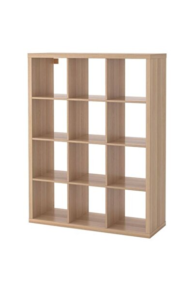 IKEA KALLAX, açık raf ünitesi, ağartılmış meşe görünümlü, 112x147 cm