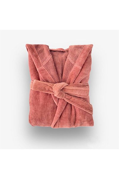 Mokita Home Μπουρνούζι 100% βαμβακερό γυναικείο / ανδρικό μπουρνούζι Unisex αποξηραμένο τριαντάφυλλο βαμβακερό βελούδο με κουκούλα Plus Size