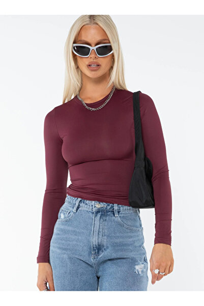 Jose Clothing Women's Basic Crew Neck Stretchy Fabric Blouse