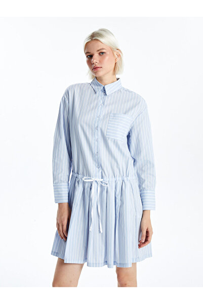 LC Waikiki Ριγέ φόρεμα με γιακά πουκάμισο