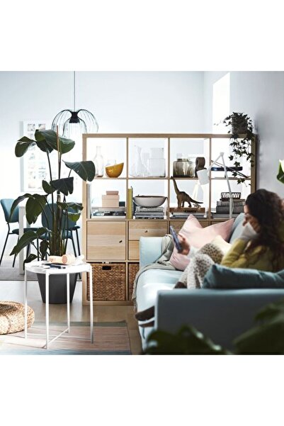 IKEA KALLAX, açık raf ünitesi, ağartılmış meşe görünümlü, 147x147 cm