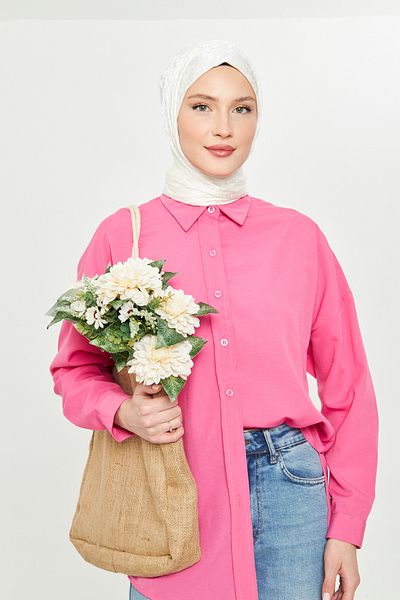 Scarf Gi Shine Bohemian Jacquard Shawl - κρέμα μαργαριταριών