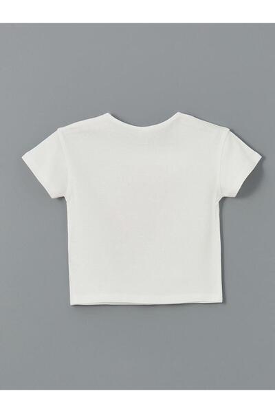 LC Waikiki Κοριτσίστικο μπλουζάκι με στάμπα LCW Kids Crew Neck