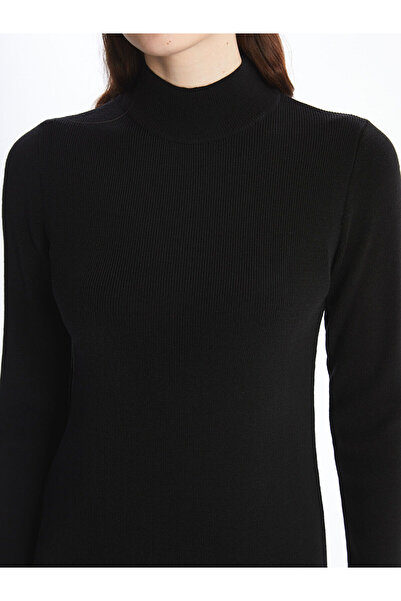 LC Waikiki Lcwaikiki Basic Black Half Turtleneck Women's Knitwear Dress
