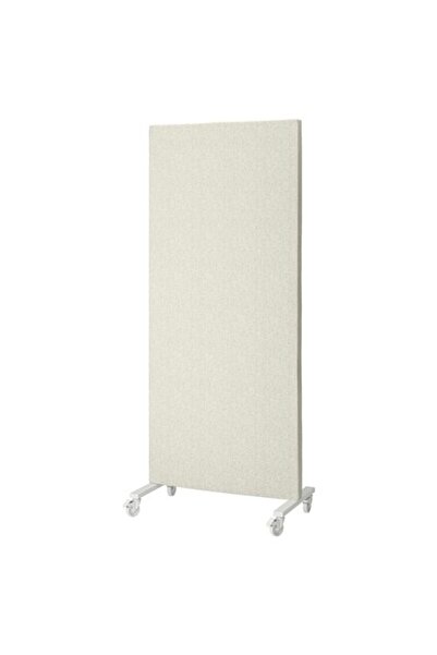 IKEA MITTZON, tekerlekli akustik panel, gunnared bej-beyaz, 85x205 cm