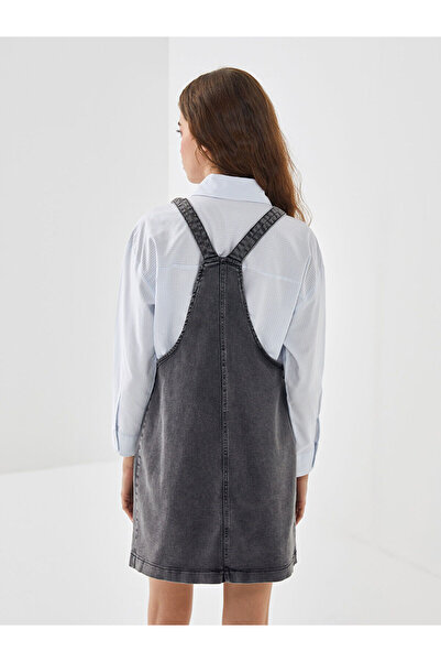 LC Waikiki Anthracite Square Neck Women's Jean Salopet