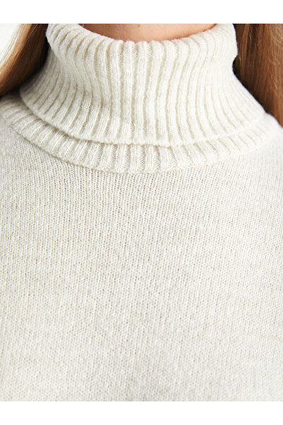 LC Waikiki Turtleneck Straight Long Sleeve Oversize Women's Knitwear Dress