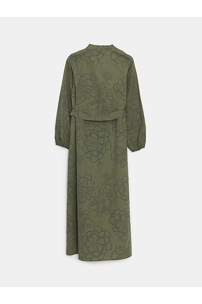 LC Waikiki Γυναικείο φόρεμα LCW Modest Judge Collar Floral Poplin
