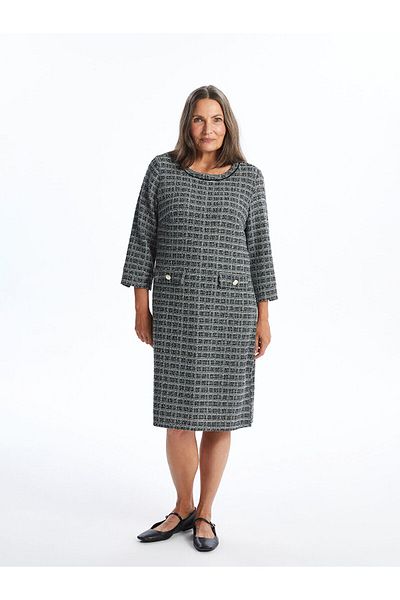 LC Waikiki Crew Neck Plaid Women's Dress