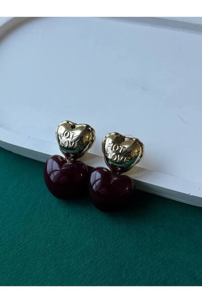 Fasion Jewelry GOLD DETAYLI HOT LOVE YAZILI ÖZEL KALP KADIN KOLYE