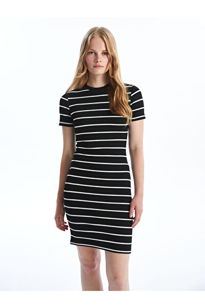 LC Waikiki Crew Neck Striped Short Sleeve Women's Dress