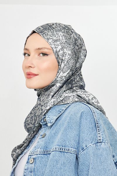 Scarf Μποέμ Ζακάρ Γκρι Μαύρο Σάλι - Gi Shine