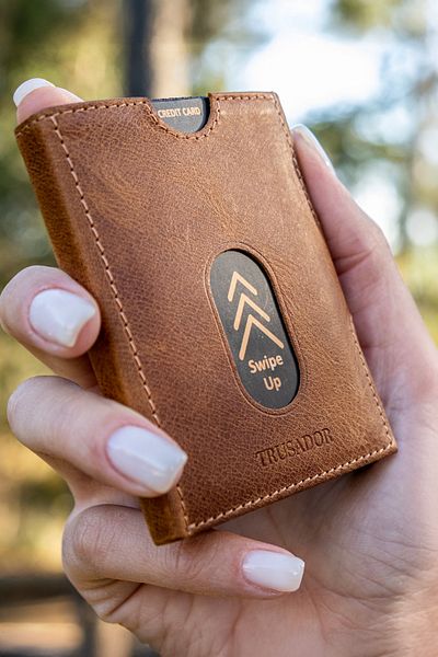 Trusador Valencia Unisex Minimalist Wallet - Γνήσιο δέρμα, Προστασία RFID, με τσέπη για κέρματα