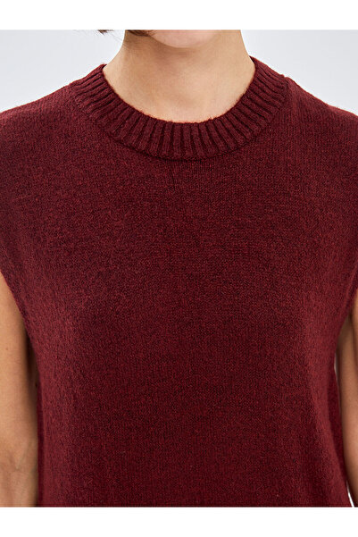 LC Waikiki Bordo Bisiklet Yaka Kadın Triko Elbise