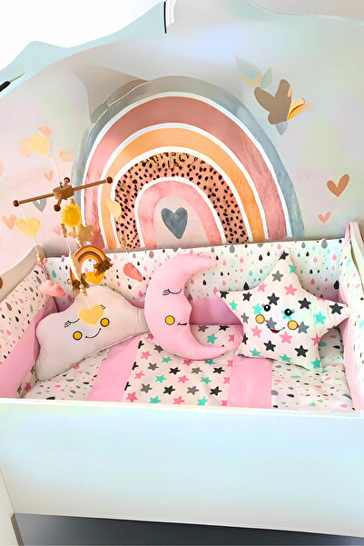 Kista Baby Park Yatak Bebek Uyku Seti Nevresim Takımı 70x110 Damla Pembe