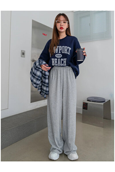 CAONNES Γκρι ελαστικό άνετο ύφασμα - Γυναικείο παντελόνι και παντελόνι με φαρ...