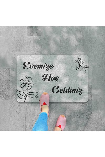 M&H Quality Bine ați venit scris Coco Look Decorativ Ușă Exterior Față și Covoraș de interior
