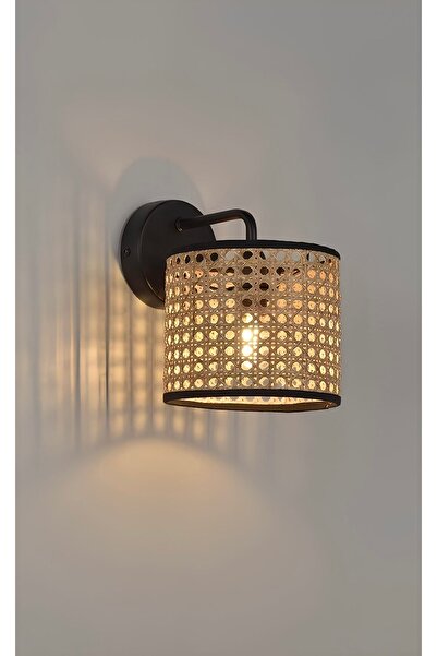 Fico Home Modern Hazeran Pilli Aplik Hasır Pilli Aplik Elektrik Tesisatı Gerektirmez Tak Kullan