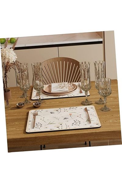 CESTOPİENO Floral Non-Slip Serving Mat - 1 Piece - 40X30