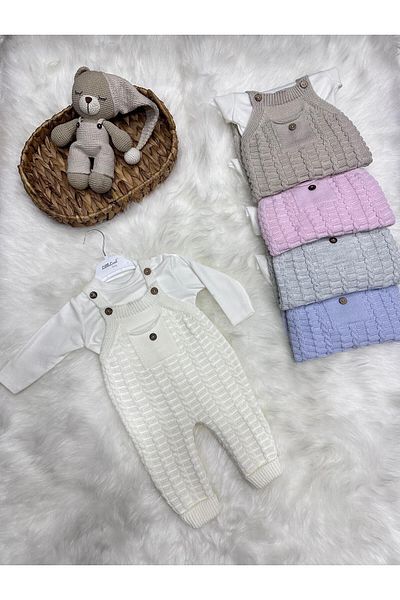 LİTTLELAND Combed Cotton Pocket Knitwear Slopet Jumpsuit