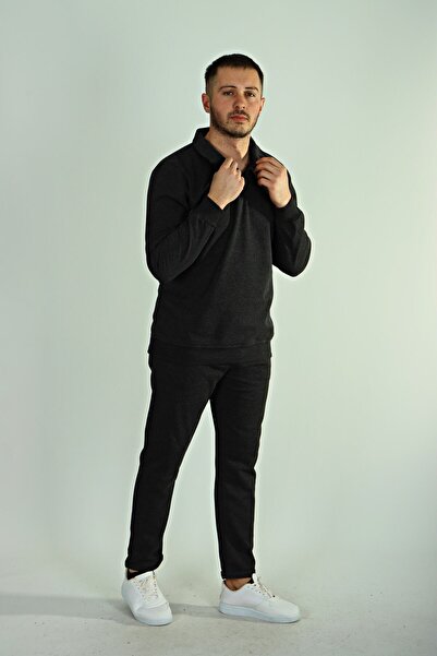 eg38 Black Pique Jogger Pants