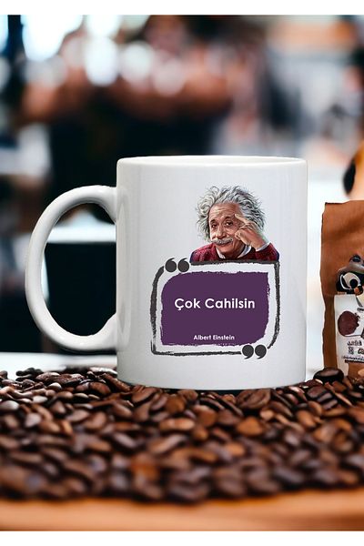 PembeCadde Albert Einstein Gift Mug Coffee Cup - Mug Funny Quotes Gift