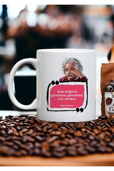 PembeCadde Albert Einstein Gift Mug Coffee Cup - Mug Funny Quotes Gift