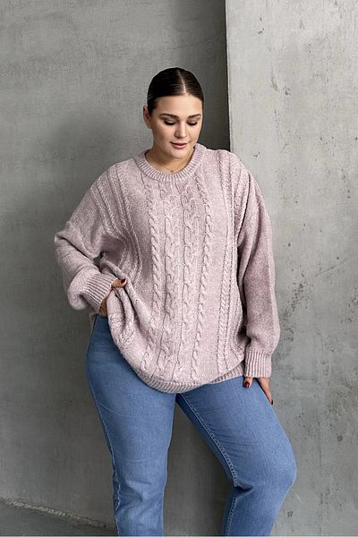 Stil Diva Long Sleeve Crew Neck Plus Size Knitwear Sweater - Dg-05