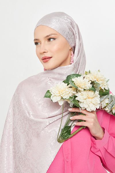 Scarf Gi Shine Bohemian Jacquard Shawl - Soft Powder