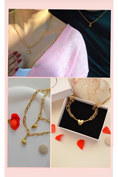 Sacce Scarves&Accessories Ataç Zincirli Çelik Sevgili Kolyesi Hediye Kutulu Ç...